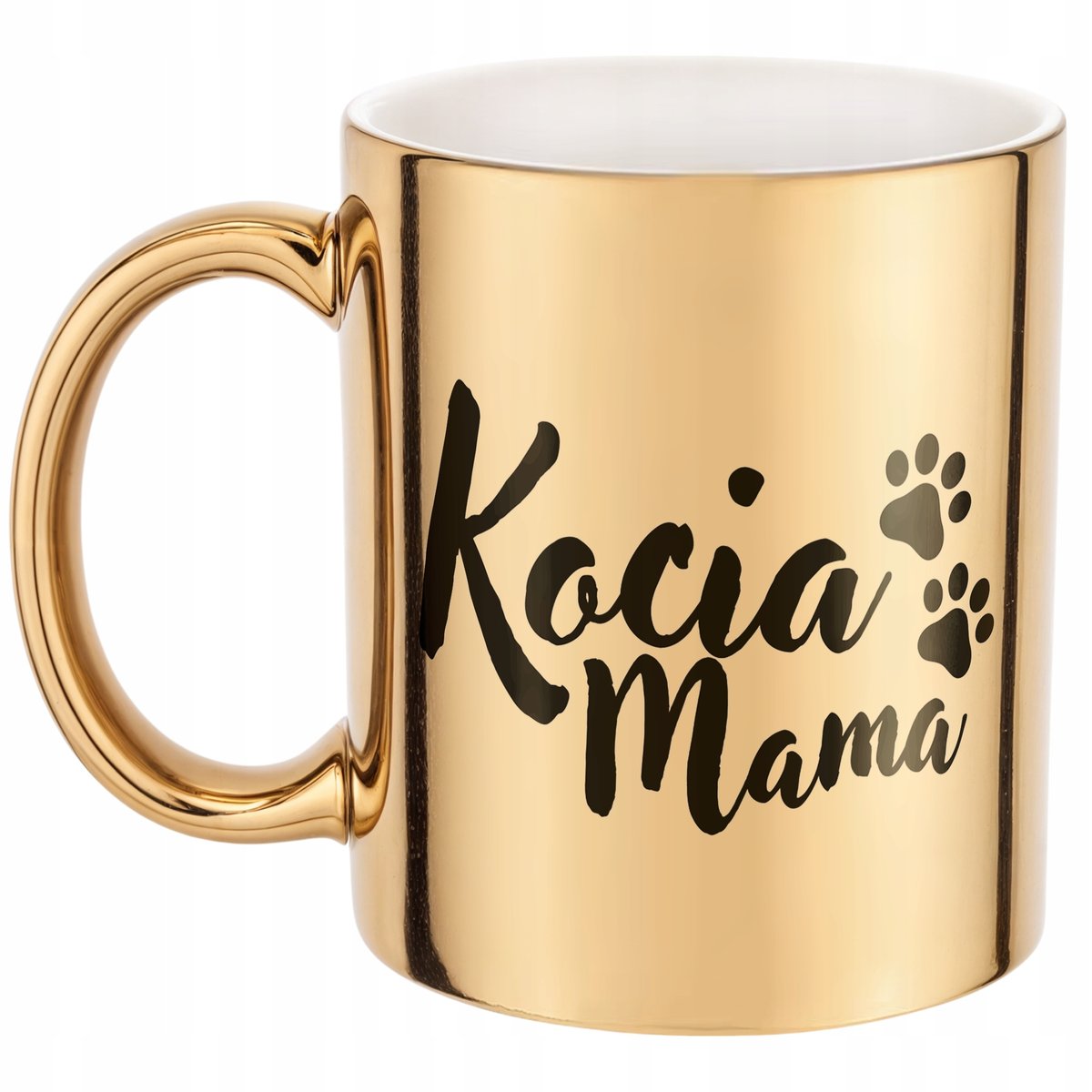 Złoty kubek ceramiczny Kocia Mama Dla Kociary Prezent Upominek