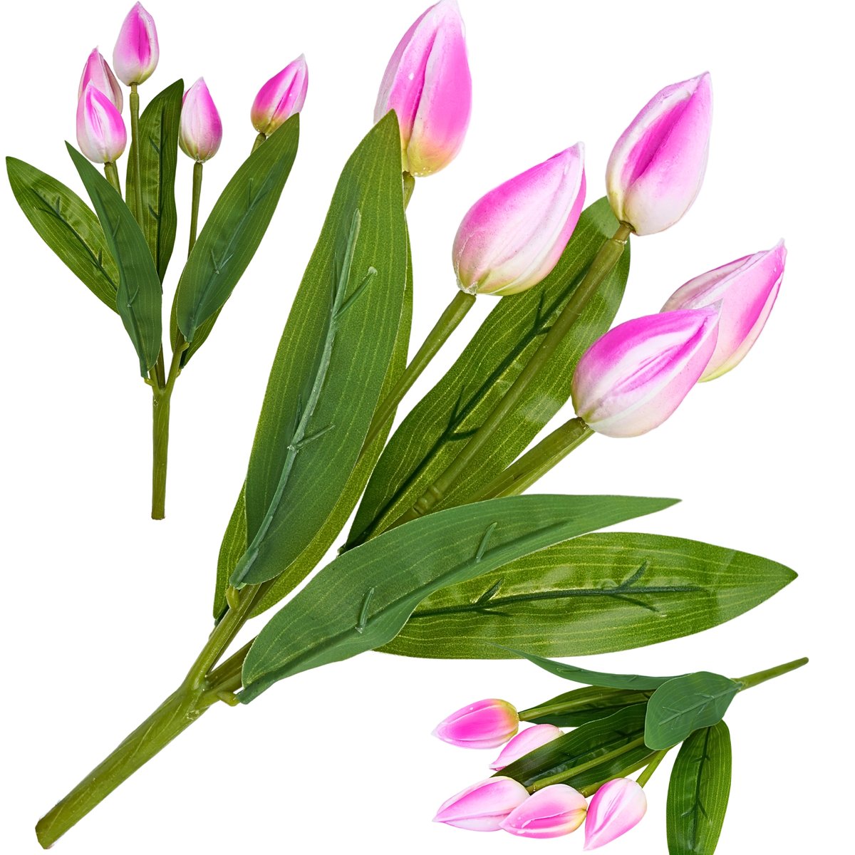 Bukiet Sztucznych Kwiatów Tulipany Piankowe Dekoracja Florystyczna 29Cm