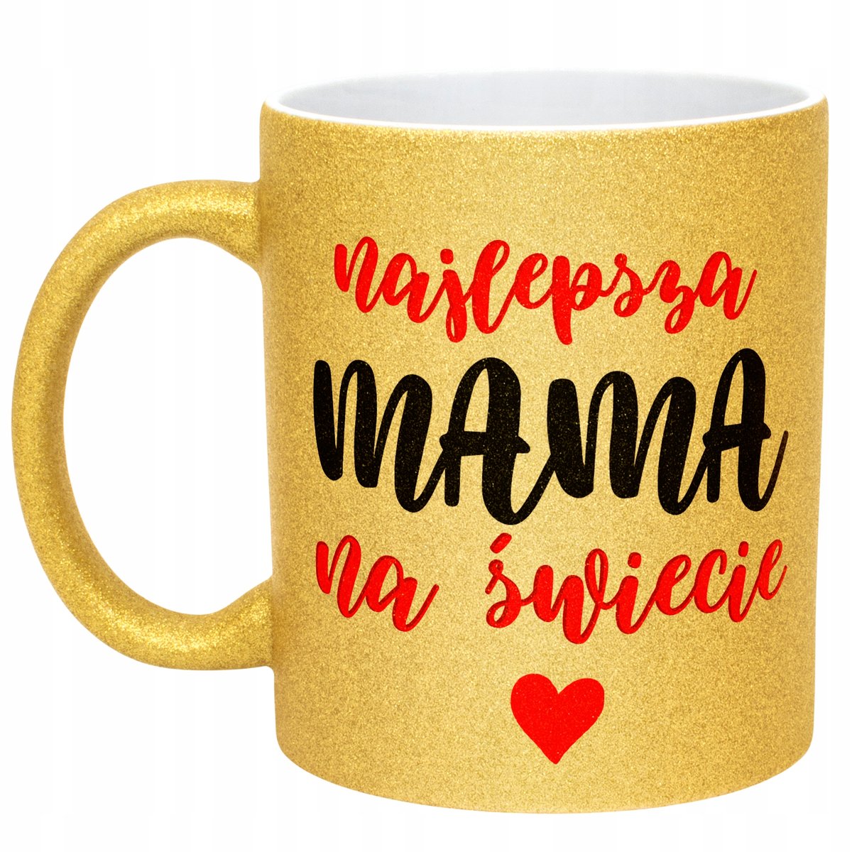 Złoty kubek brokatowy Dzień Matki Dla Mamy Najlepsza Mama na Świecie