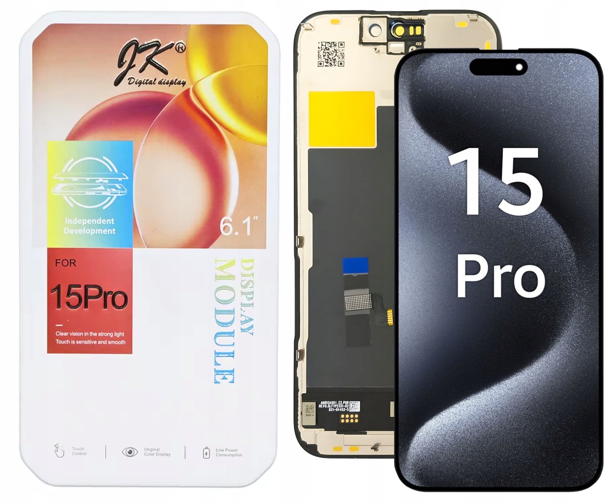 WYŚWIETLACZ EKRAN DOTYK LCD DO APPLE IPHONE 15 PRO JK INCELL WYMIENNY CHIP