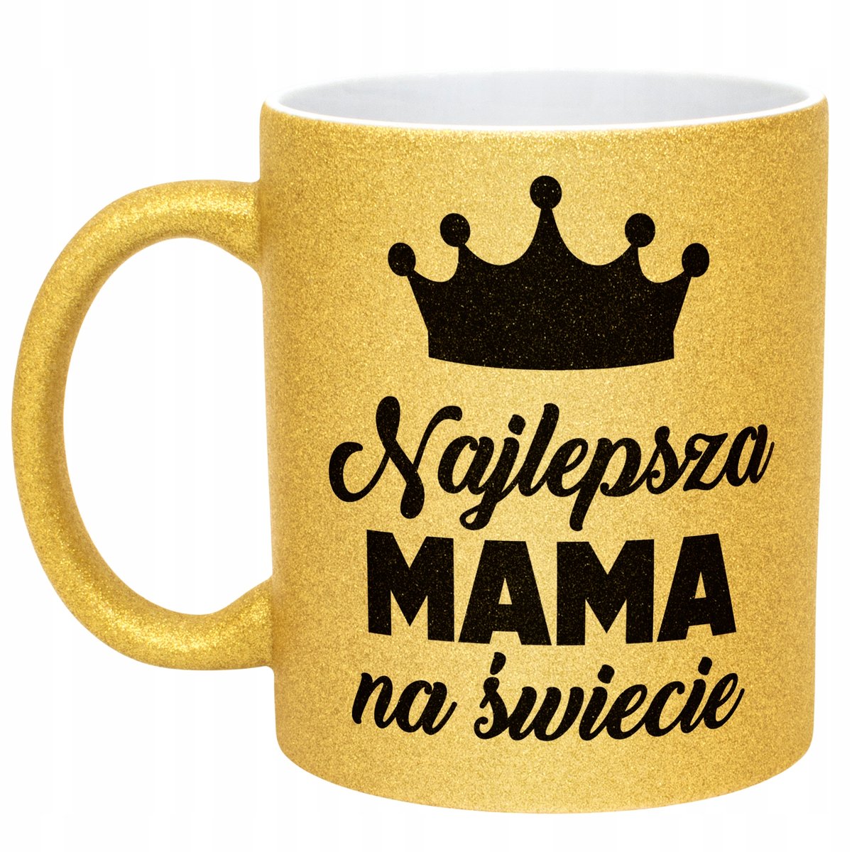 Złoty kubek brokatowy Dzień Matki Dla Mamy Najlepsza Mama na Świecie
