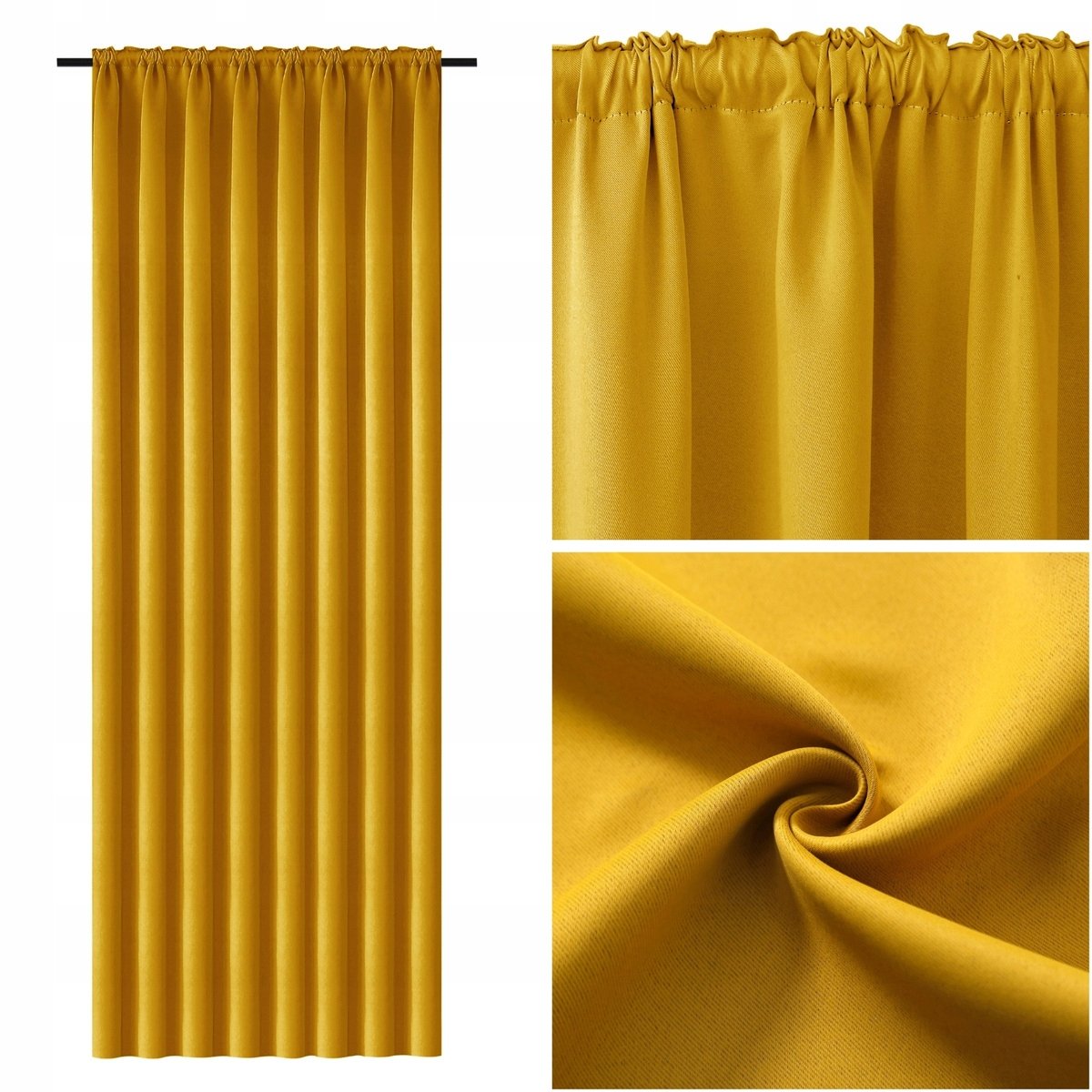 Zasłona BLACKOUT 140x270 gotowa na taśmie jednolita dekoracyjna EDOARDO