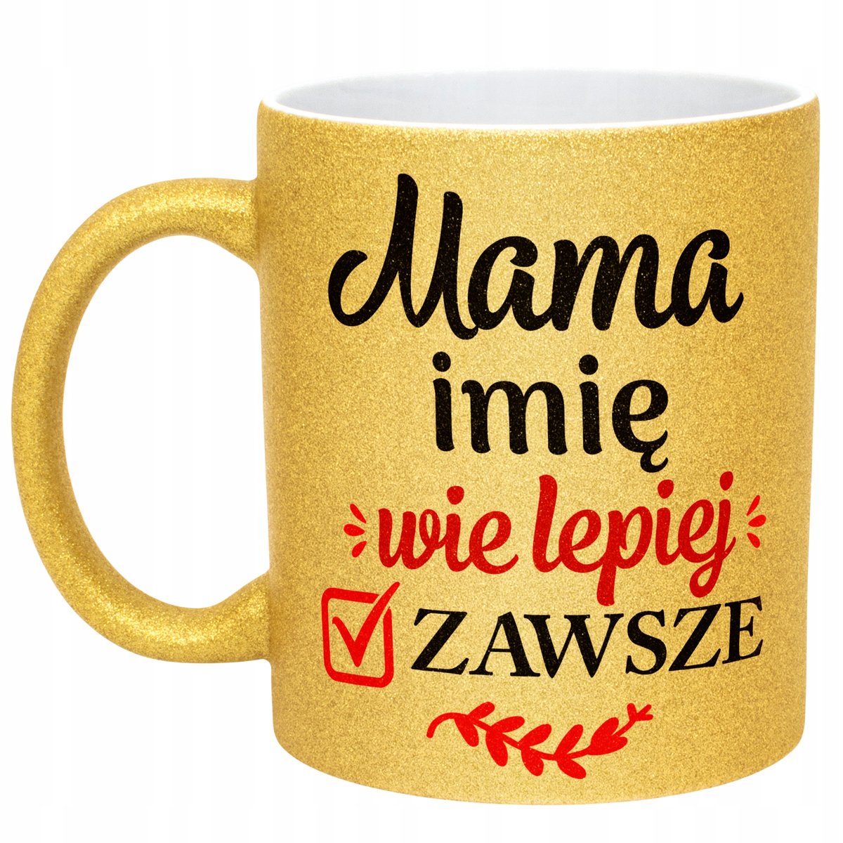 Złoty kubek brokatowy Personalizowany Dzień Matki Dla Mamy Prezent