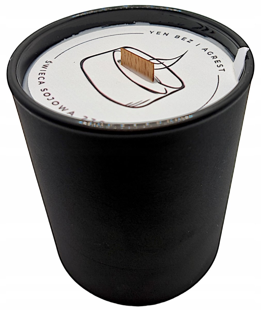 Świeca Sojowa ręcznie wykonana handmade czarny matt 230 ml Yen Bez i Agrest