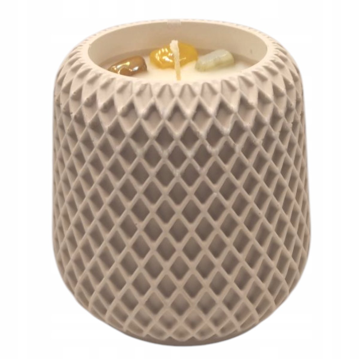 Ręcznie zalewana Świeca Sojowa w gipsie bawełniany knot zapach BURSZTYN