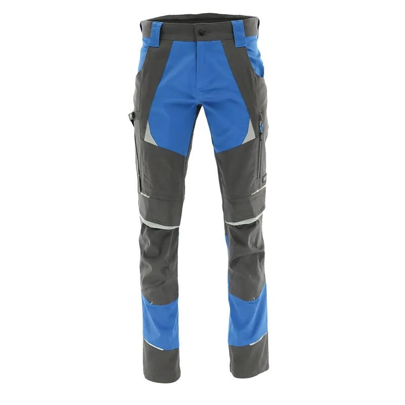 Spodnie robocze do pasa COTTONFLEX ELASTYCZNE WZMACNIANE DŁUGIE Charcoal-New Azzuro 56XL