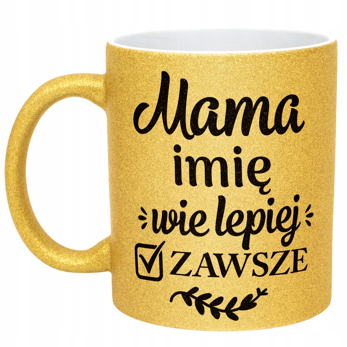 Złoty kubek brokatowy Personalizowany Dzień Matki Dla Mamy Prezent