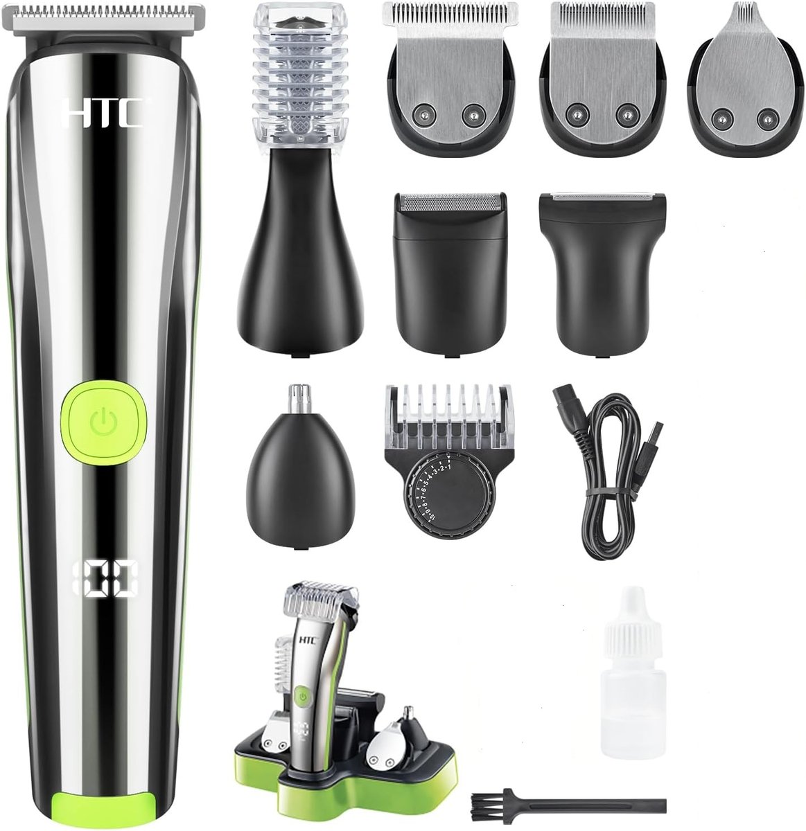 HTC AT1208 trymer do brody dla mężczyzn – 12-częściowy zestaw do pielęgnacji włosów