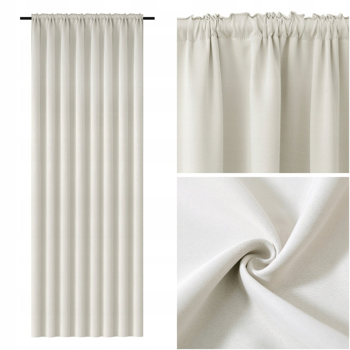 Zasłona BLACKOUT 140x270 gotowa na taśmie jednolita dekoracyjna EDOARDO