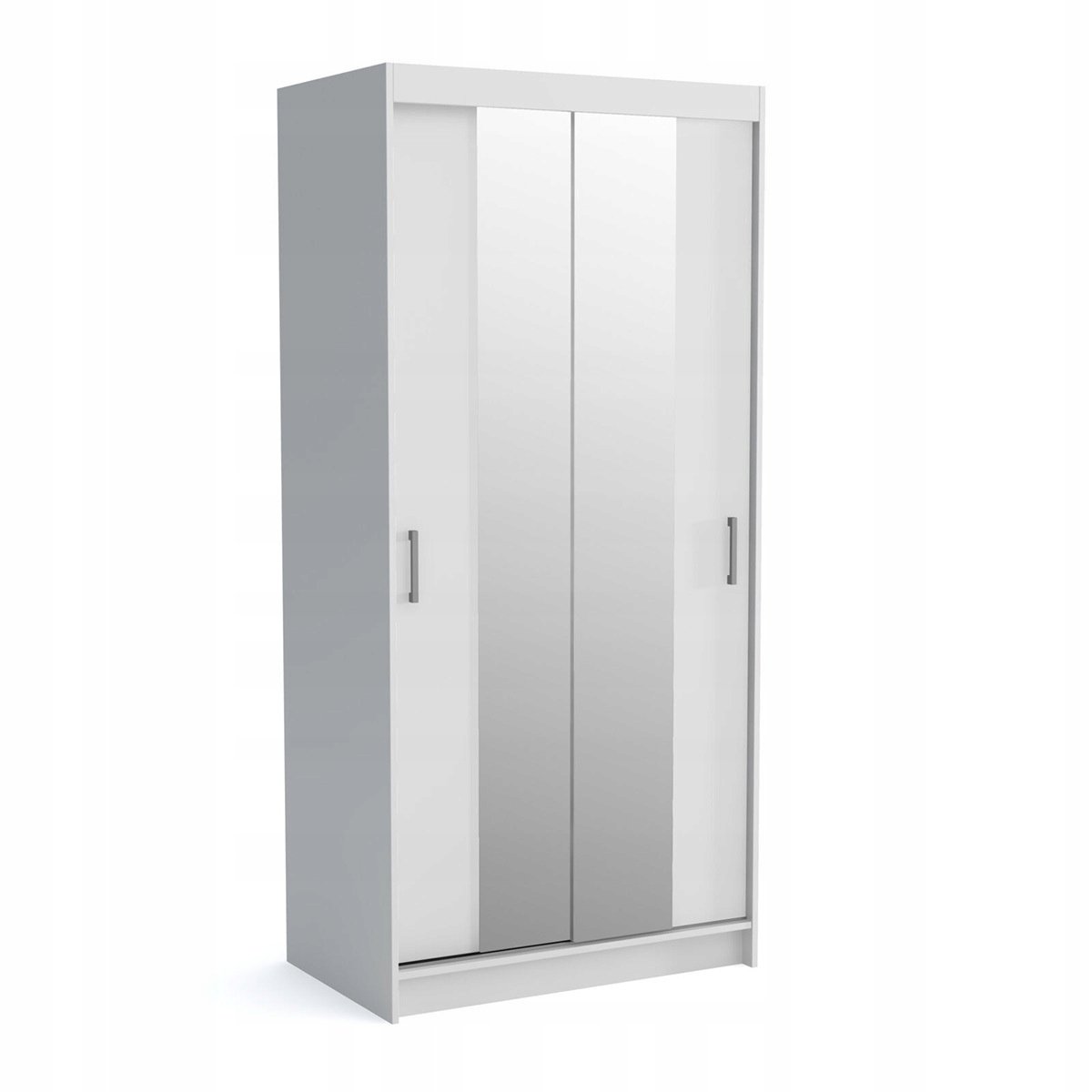 Szafa przesuwna NICO 2 z lustrem 100cm biała z oświetleniem LED dwudrzwiowa