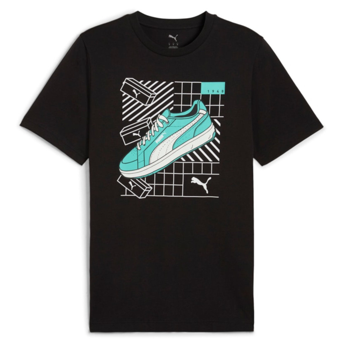 Koszulka męska Puma 68483001 GRAPHICS Sneaker PUMA Black Czarna