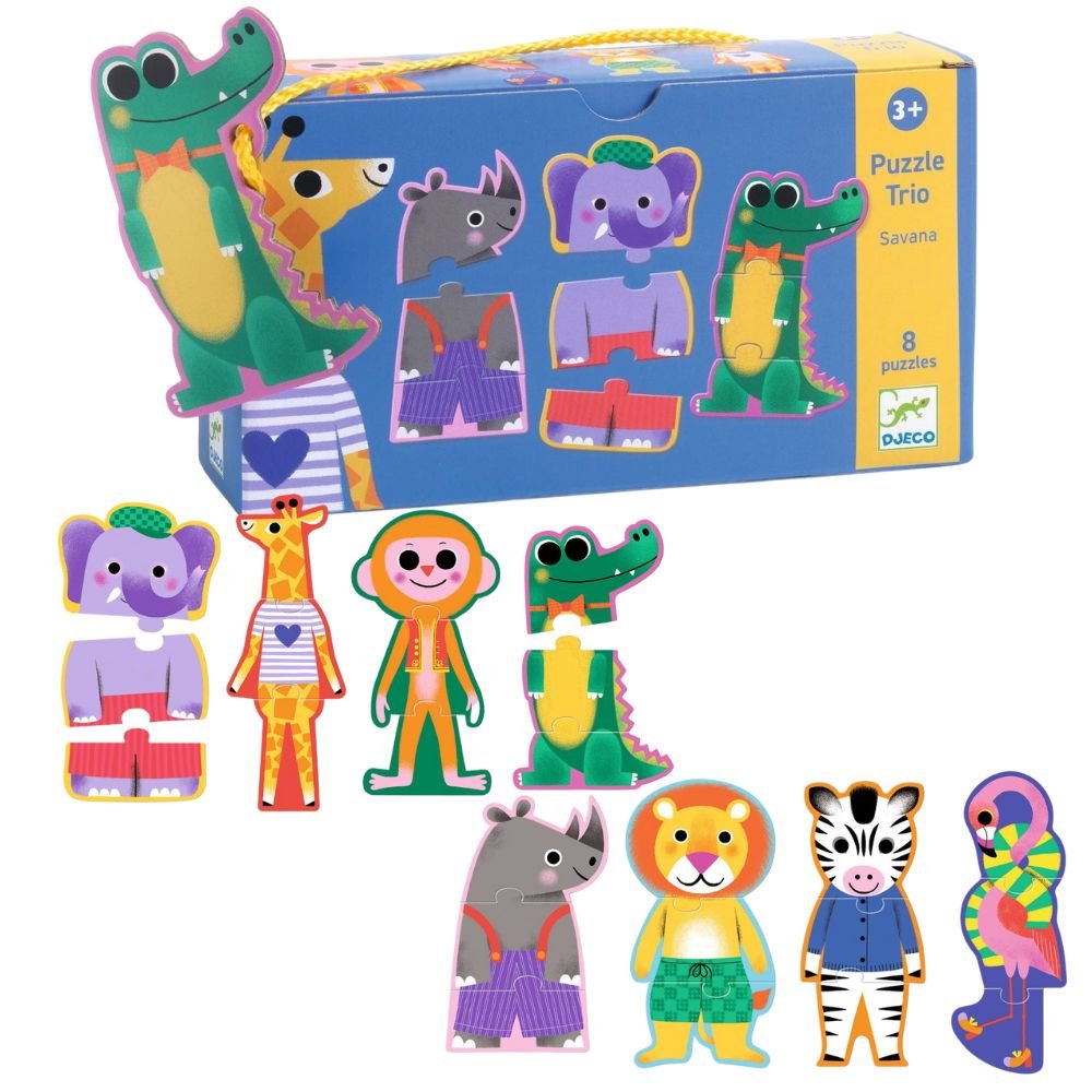 Puzzle Trio Djeco dla najmłodszych - Sawanna 24 el.