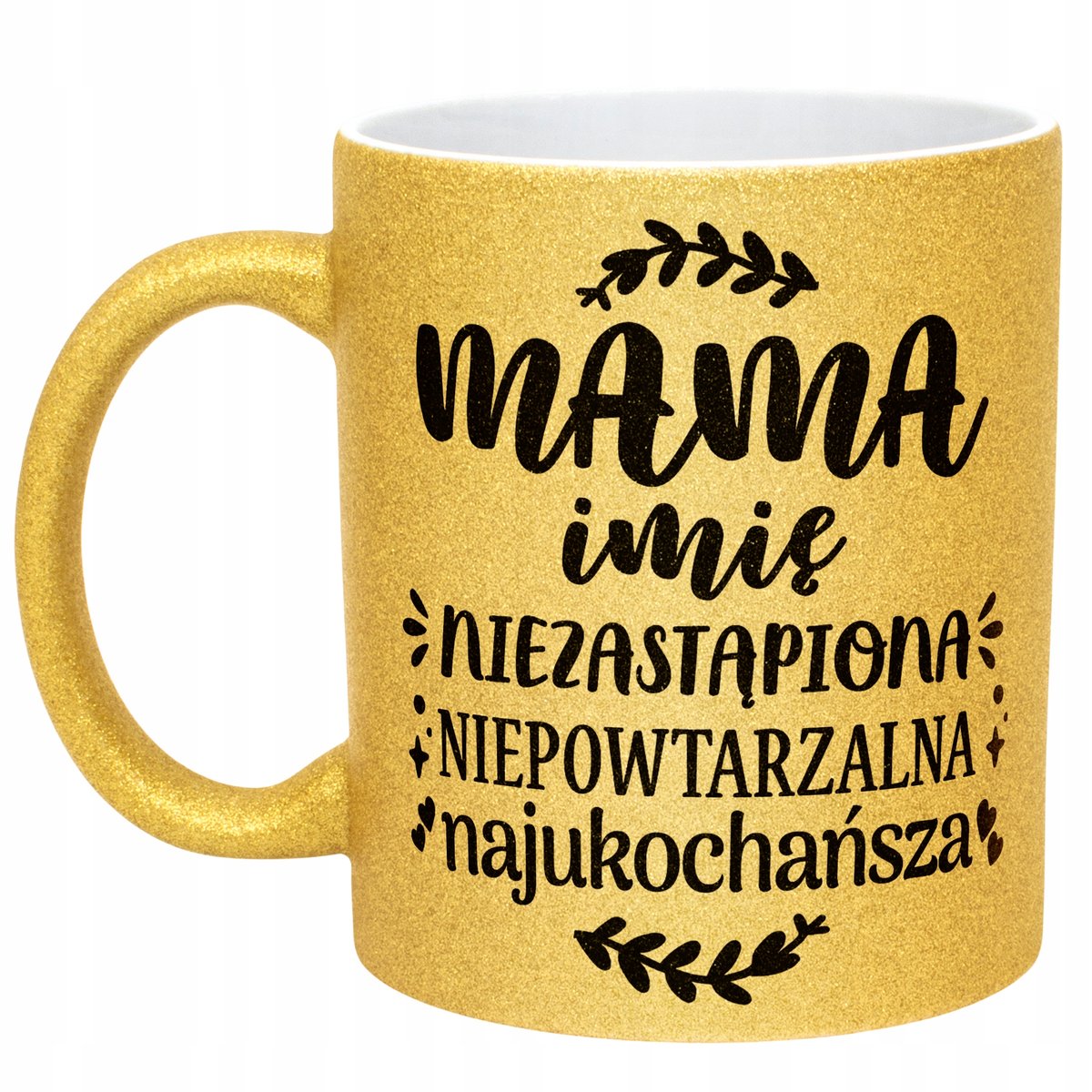 Złoty kubek brokatowy Personalizowany Dzień Matki Dla Mamy Prezent