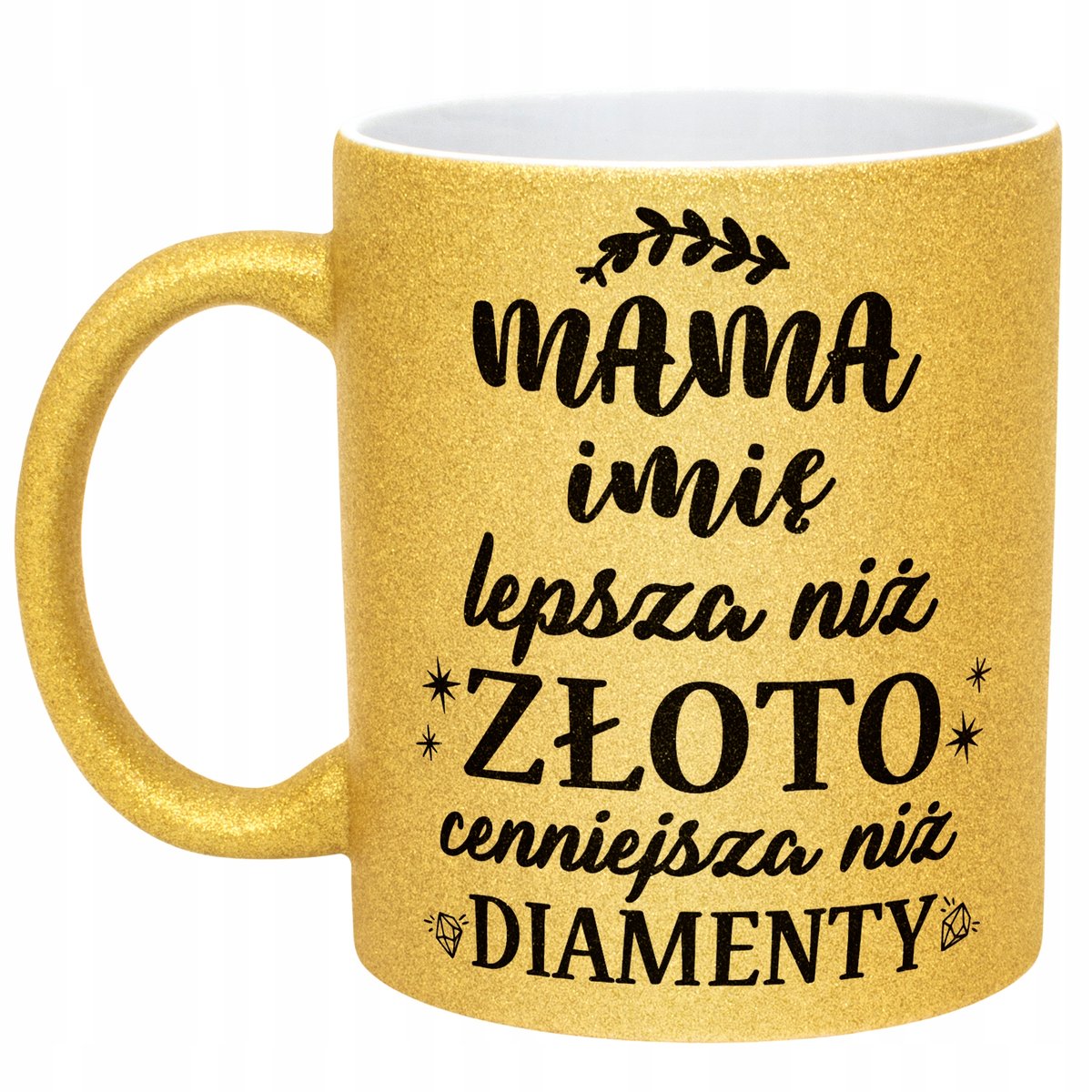 Złoty kubek brokatowy Personalizowany Dzień Matki Dla Mamy Prezent
