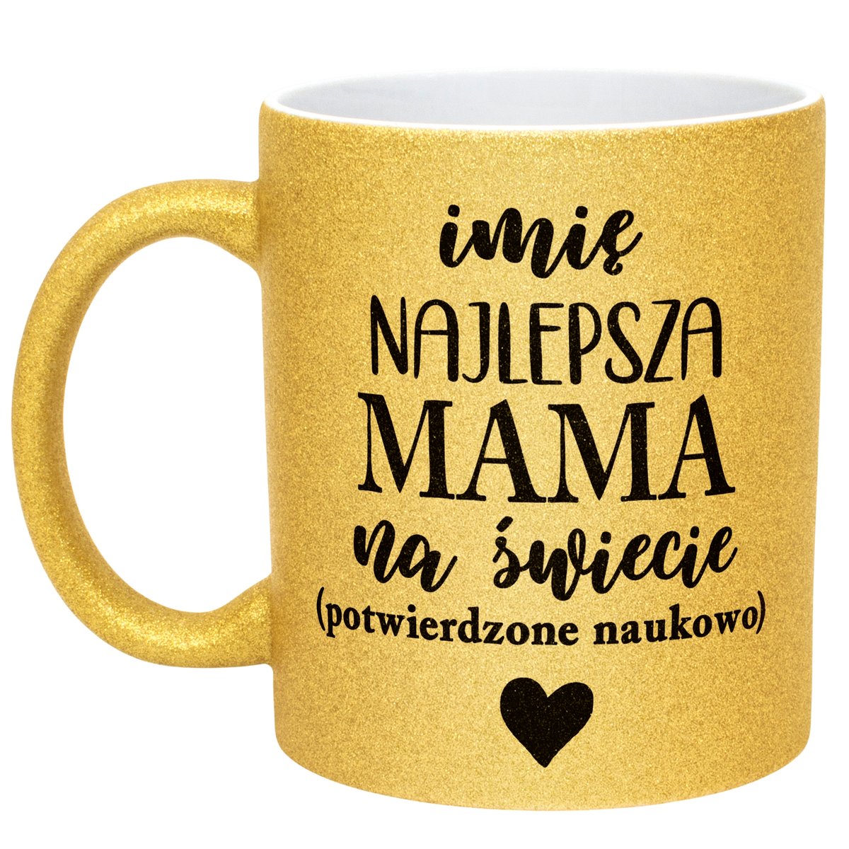 Złoty kubek brokatowy Personalizowany Dzień Matki Dla Mamy Prezent