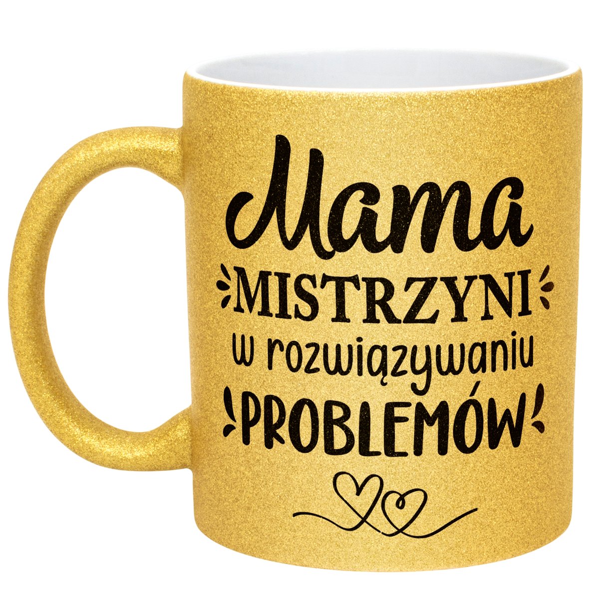 Złoty kubek brokatowy Dzień Matki Dla Mamy Upominek Mistrzyni Mama