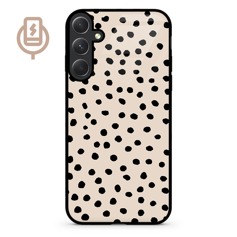Kropki dot beż - Galaxy S25 Plus Etui szklane flexible indukcyjne