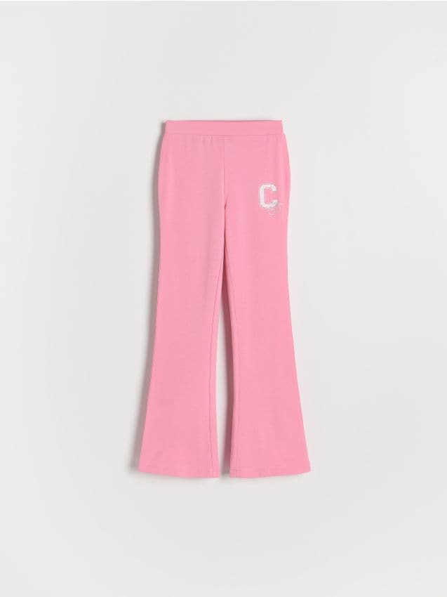 Reserved - Bawełniane legginsy z nadrukiem - różowy