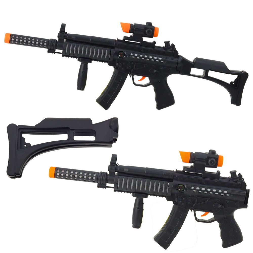 Karabin Maszynowy Zabawkowy Światła Dźwięki Czarny 62cm
