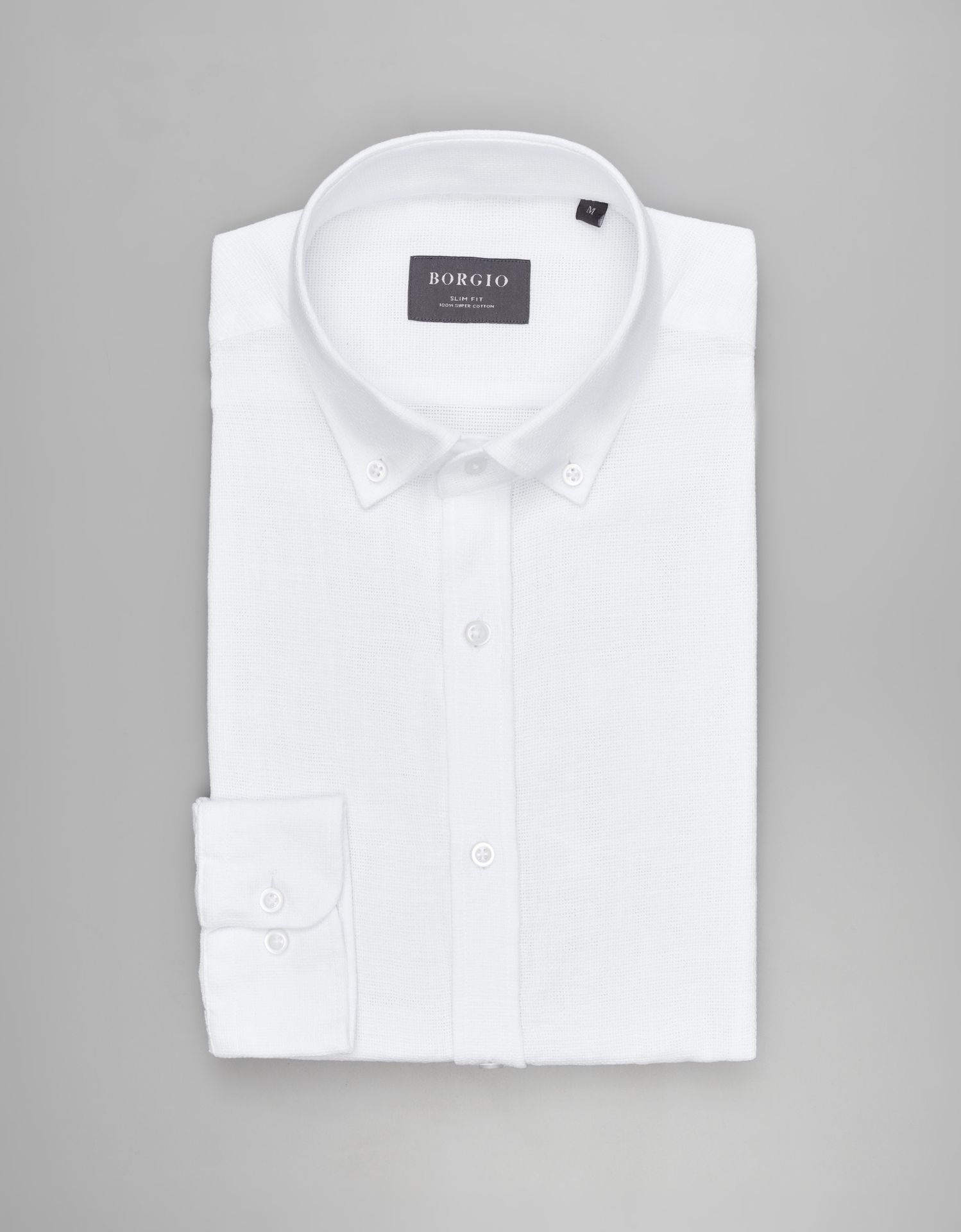 koszula limido 00557 długi rękaw biały slim fit