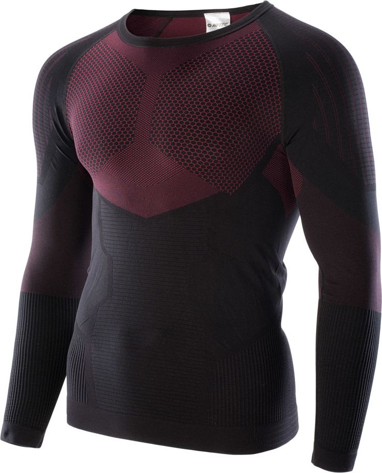 Hi-Tec Bielizna termoaktywna męska bluza Hino Top czarno-czerwony rozmiar XL/XXL