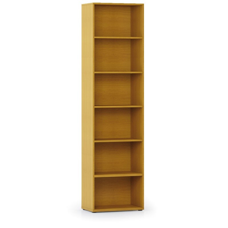 Biblioteka INTEGRO wyższa, 2300 x 600 x 400 mm, 5 półek, czereśnia