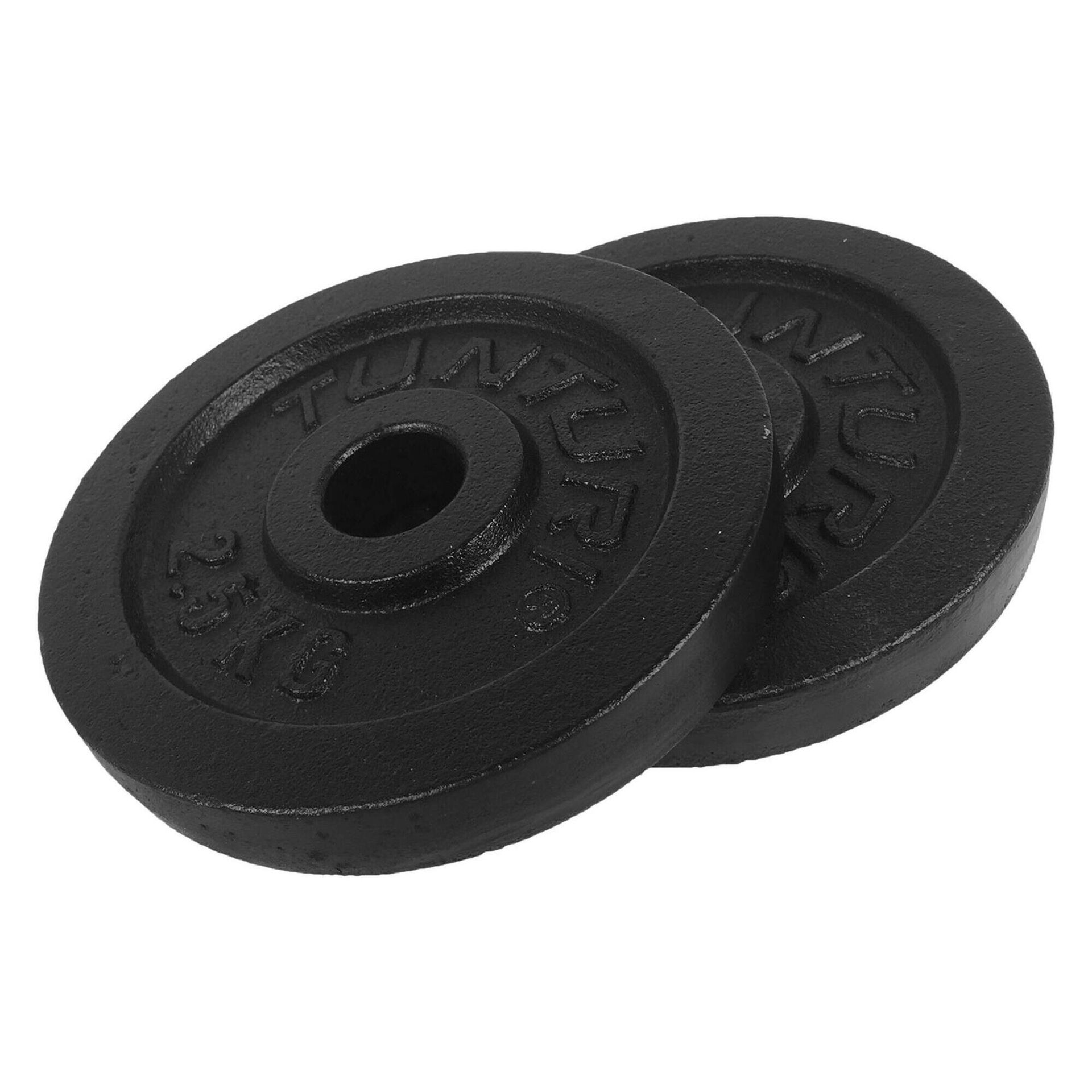 TUNTURI Plates Black 2.5 kg tarcze do sztangi, czarna, 2,5 kg 14TUSCL095