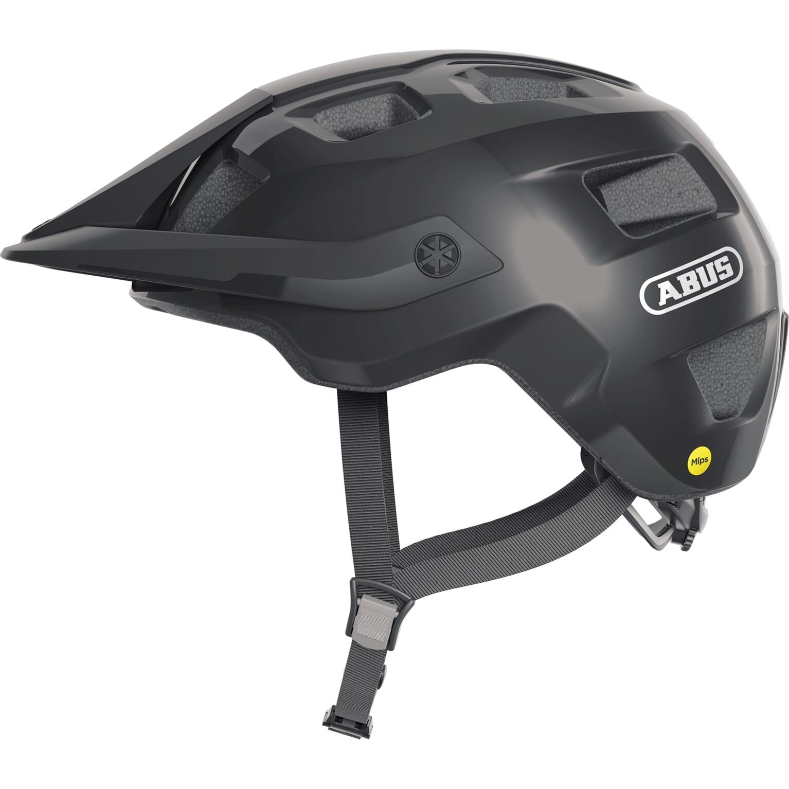 ABUS MTB kask MoTrip MIPS - kask rowerowy do bezpiecznego wprowadzenia do kolarstwa górskiego - z ochroną przed uderzeniami - dla mężczyzn i kobiet - czarny błyszczący, rozmiar S