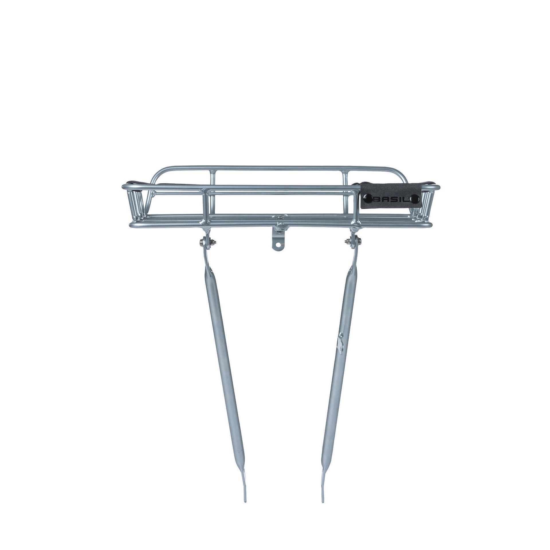 Basil bagażnik Portland Front Carrier wysoka obramowanie, Natural, aluminiowa 50408 BAS50408