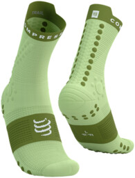 COMPRESSPORT Skarpety ProRacing Socks V4 TRAIL Shadow Lime/Woodbine