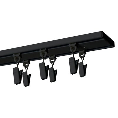 Szyna sufitowa DECASTYL z żabkami podwójna 200 cm Czarny