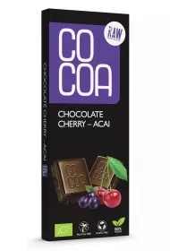 CZEKOLADA SUROWA WIŚNIA - ACAI BIO 40 g - COCOA