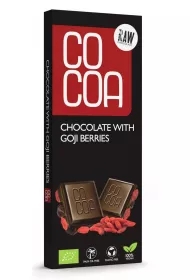 CZEKOLADA SUROWA Z JAGODAMI GOJI BIO 40 g - COCOA