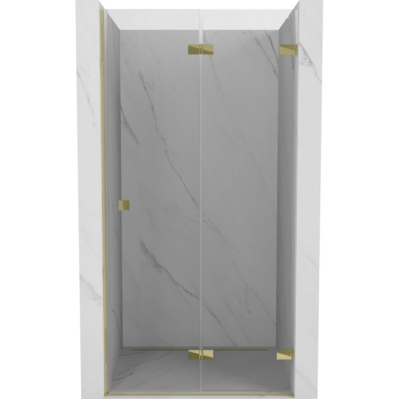 Mexen Lunar-F drzwi prysznicowe składane prawe 60 cm, transparent, złote - 836-060-000-50-00-P