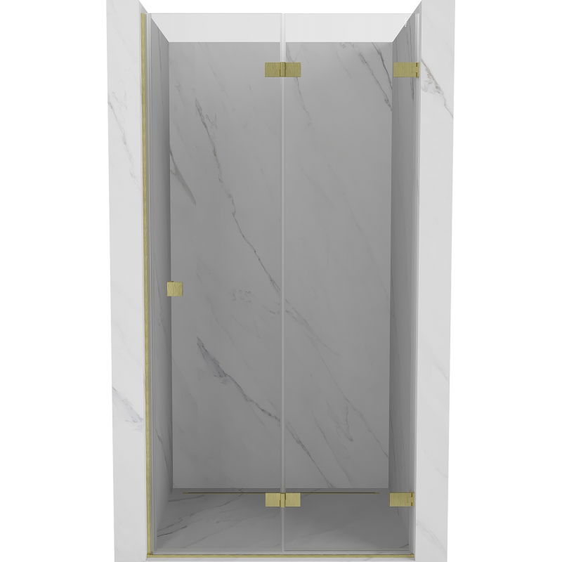 Mexen Lunar-F drzwi prysznicowe składane prawe 60 cm, transparent, złote szczotkowane - 836-060-000-55-00-P