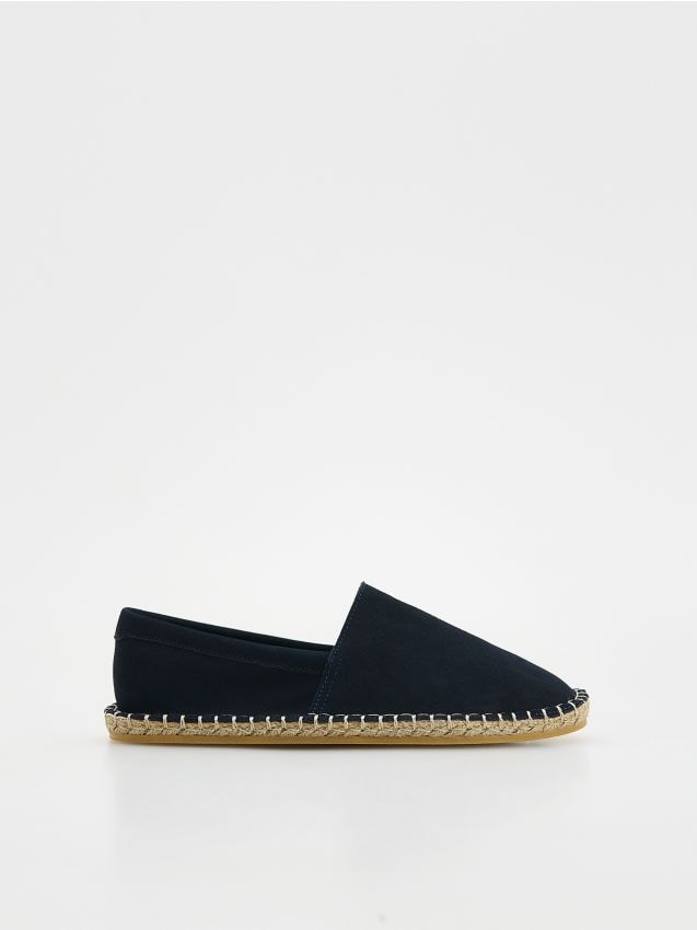 Reserved - Zamszowe espadryle - granatowy