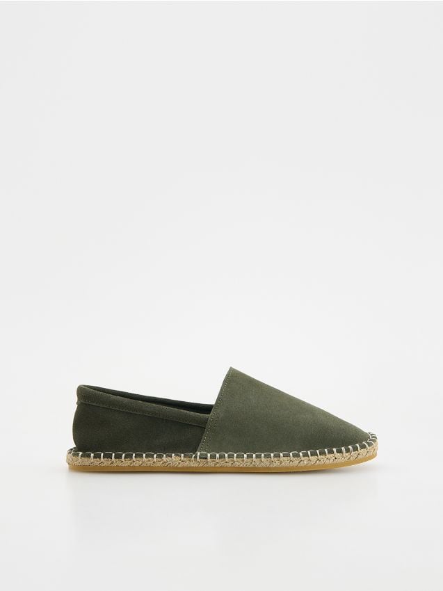Reserved - Zamszowe espadryle - jasny zielony