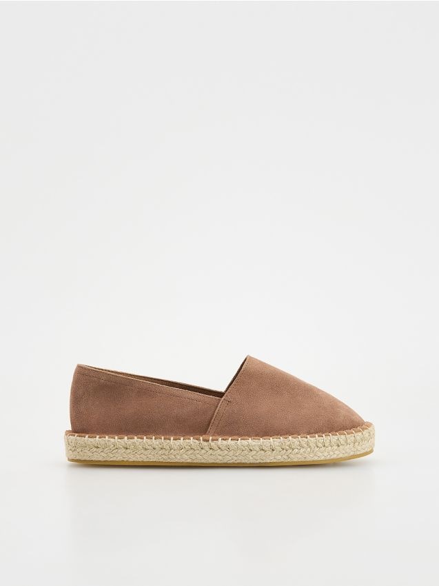 Reserved - Zamszowe espadryle - pastelowy róż
