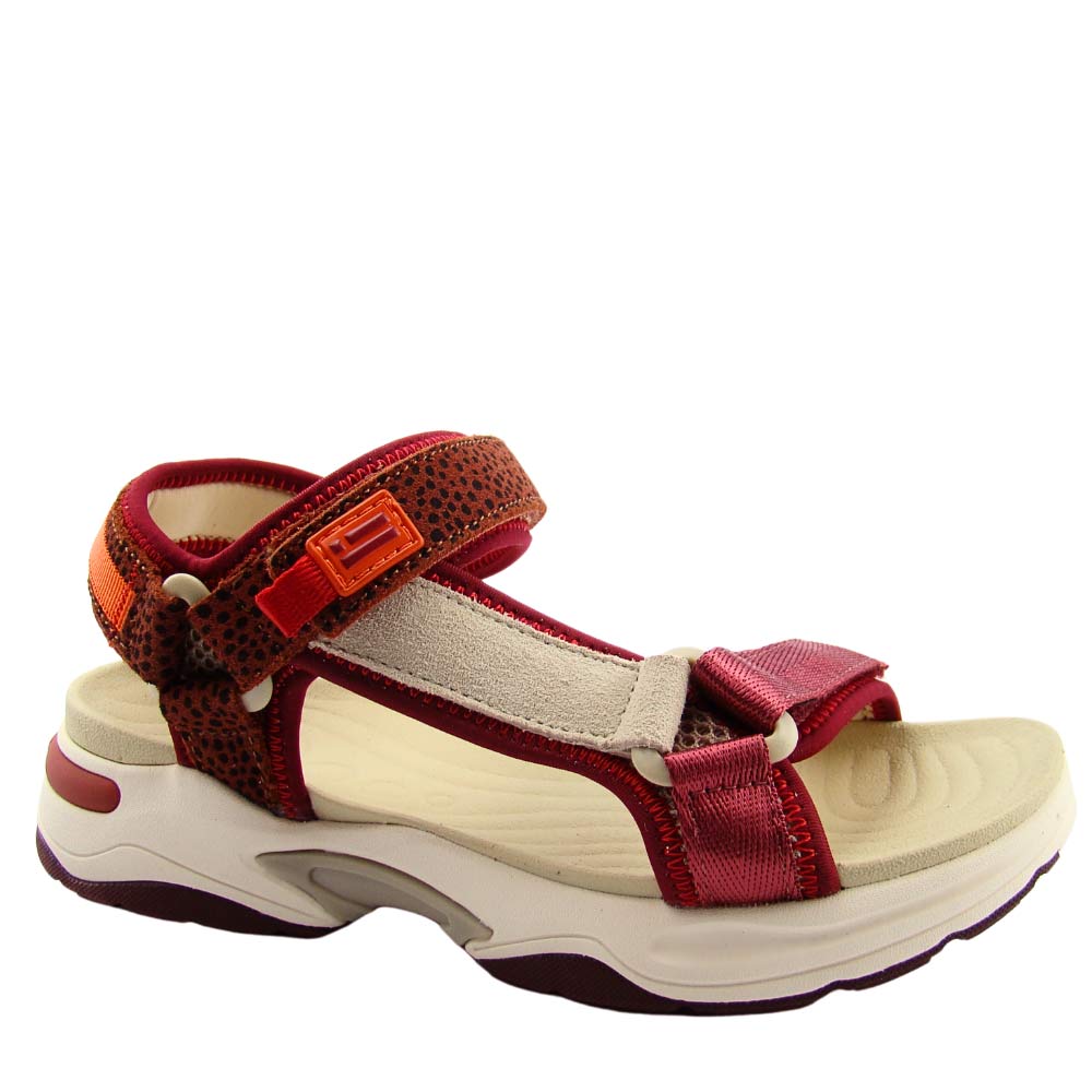 D.Franklin DFSH40600 damskie sandały skórzane sportowe burgund