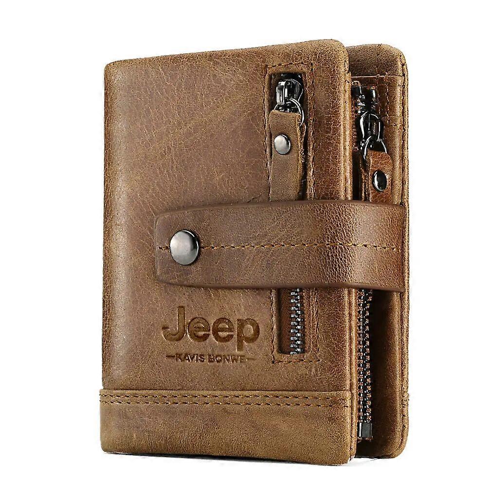 Oryginalny portfel męski Leathe RFID Luksusowe krótkie portfele Desig Bifold Męskie Hasp Vintage torebka na monety Wielofunkcyjna kieszeń na karty ...