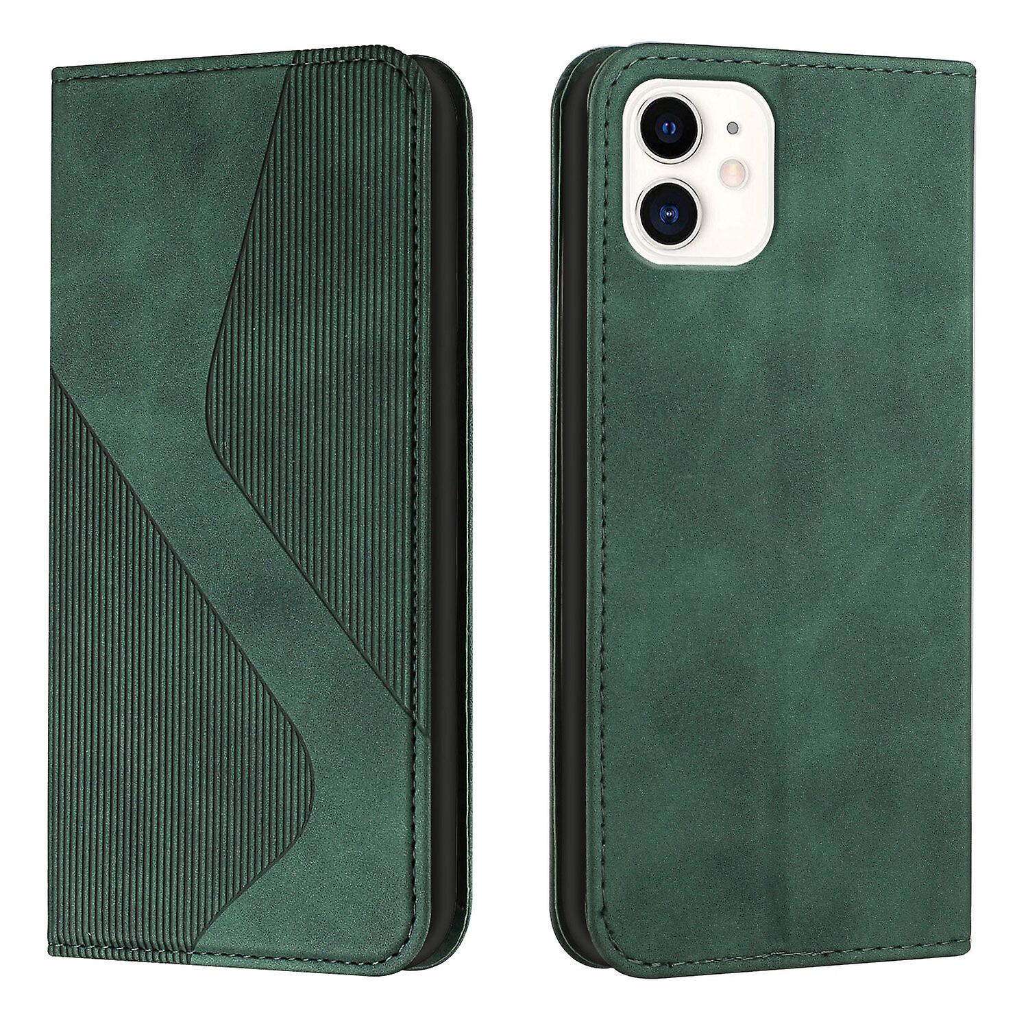 iPhone 11 Etui, PU Leather Flip Cover Magnetyczne zamknięcie Portfel Gniazda na karty Stojak Zielony