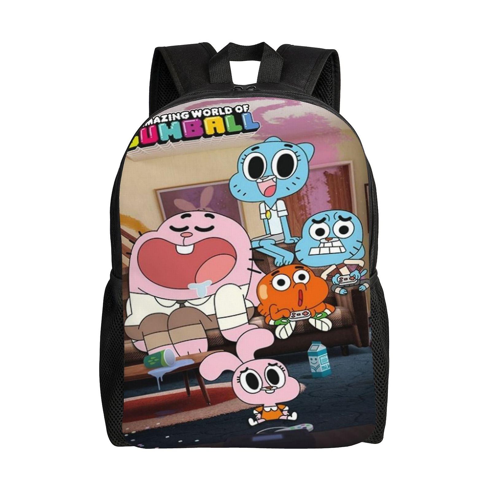 Niesamowity plecak World of Gumball Śliczne wielofunkcyjne plecaki anime o dużej pojemności Lekka sportowa torba podróżna na laptopa 16.1 X 11.8 X ...
