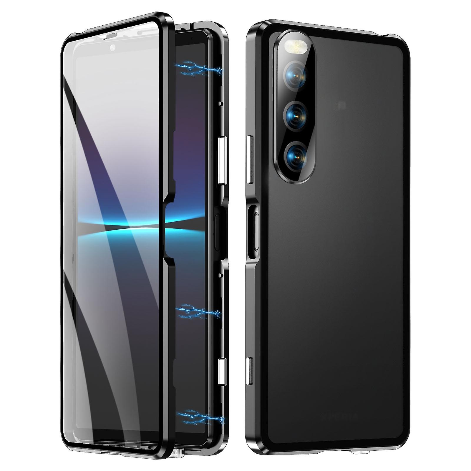 Magnetyczne metalowe etui na telefon do Sony Xperia 10 V Czarny