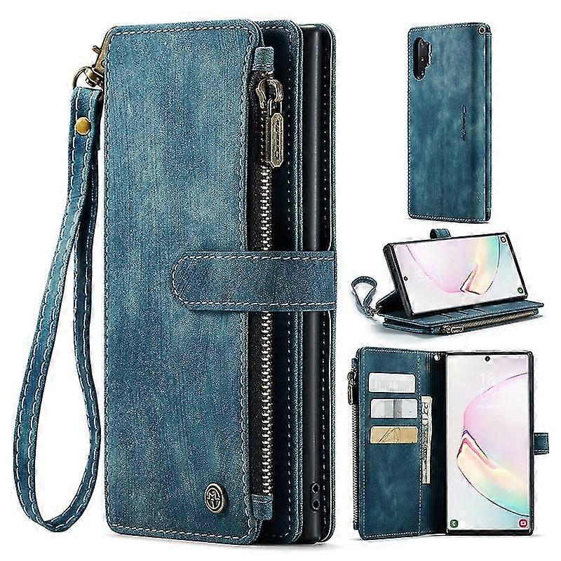 Dla Caseme Samsung Note10 Plus 4G / 5G C30 Series Nowy skórzany futerał w stylu portfela z zamkiem błyskawicznym czerwony Niebieski Samsung Galaxy ...