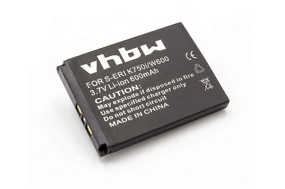 Bateria vhbw kompatybilna z Sony-Ericsson K610c, K758, K758c, K750c, K750, K608i, K600i, K750i, K610i Telefon komórkowy Smartfon (600 mAh, 3,7 V, L...