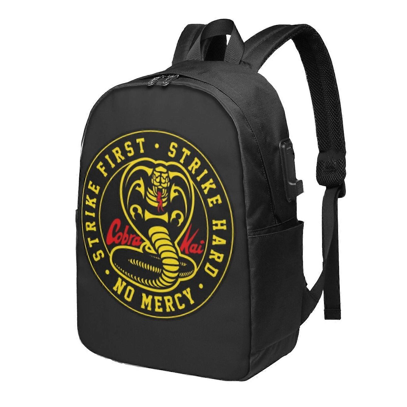 Plecak Cobra Kai dla mężczyzn Kobiety Nastolatki, wodoodporny plecak na co dzień pasuje do laptopa z portem ładowania USB, 17-calowa torba na książ...