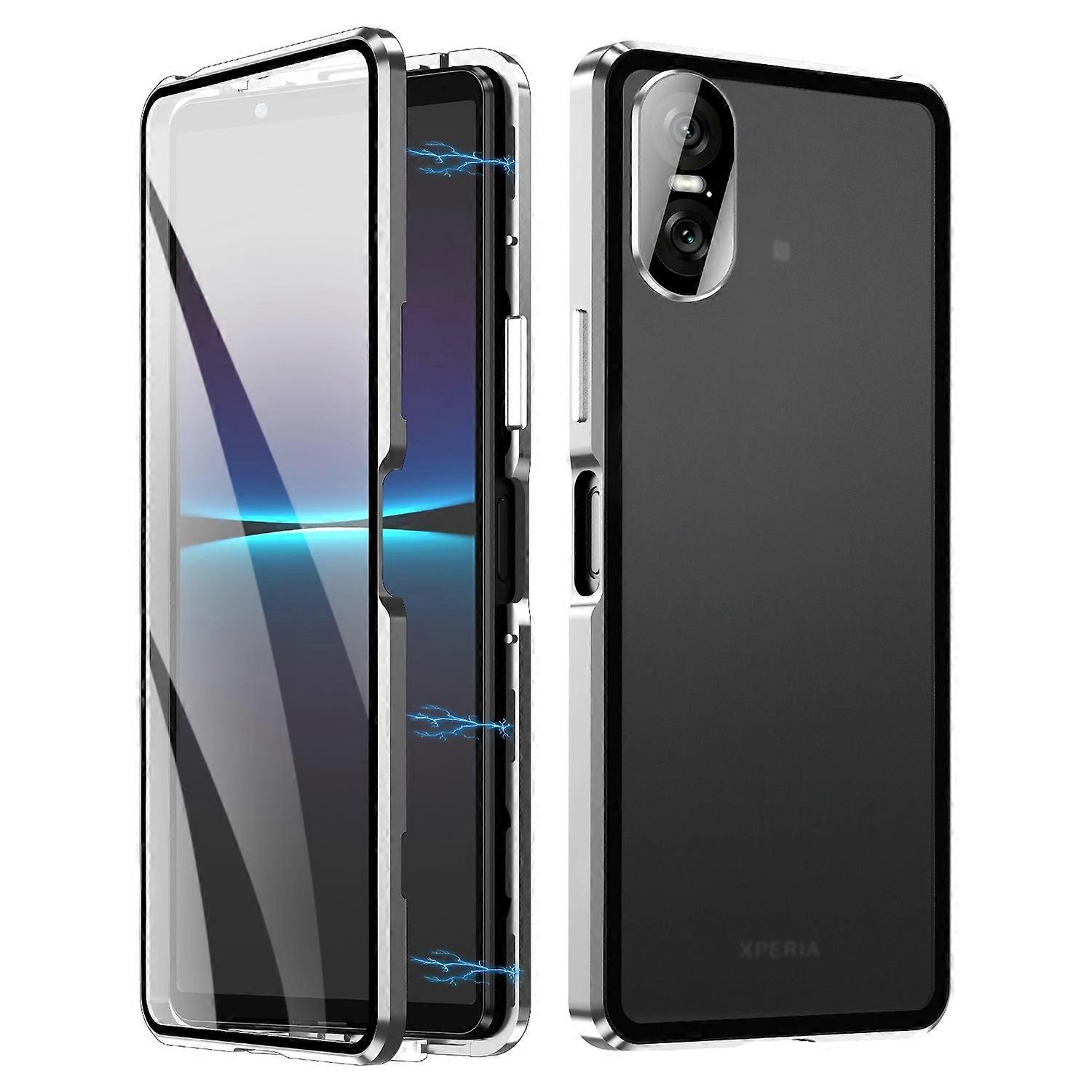 Magnetyczne metalowe etui na telefon do Sony Xperia 10 VI Srebro
