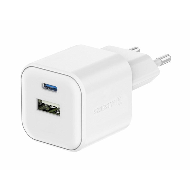 Ładowarka sieciowa Swissten 12W 1x USB-C + 1x USB-A