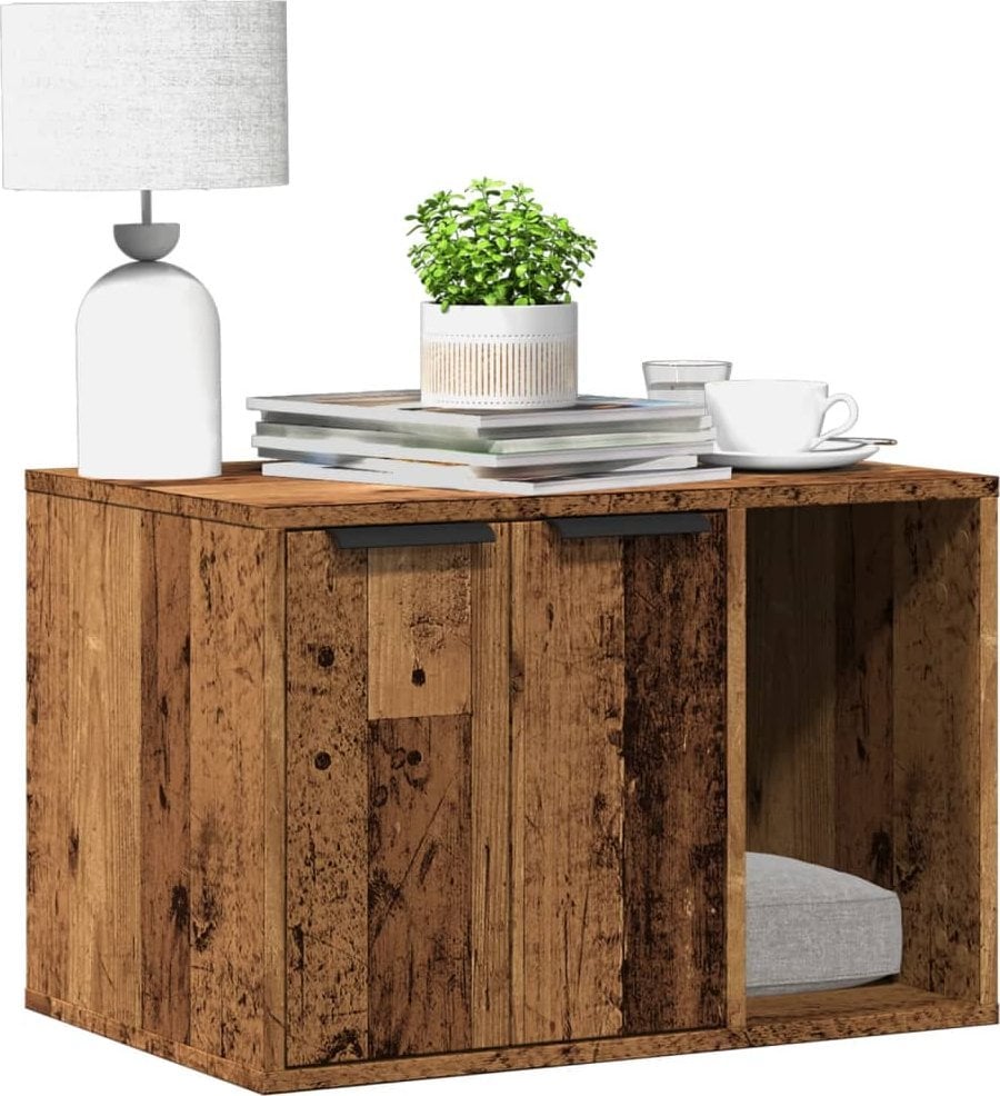 vidaXL vidaXL Szafka na kuwetę, stare drewno, 60x40x40 cm