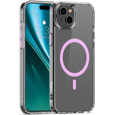 Etui ETTERI Color Mag do Apple iPhone 14 Przezroczysto-różowy